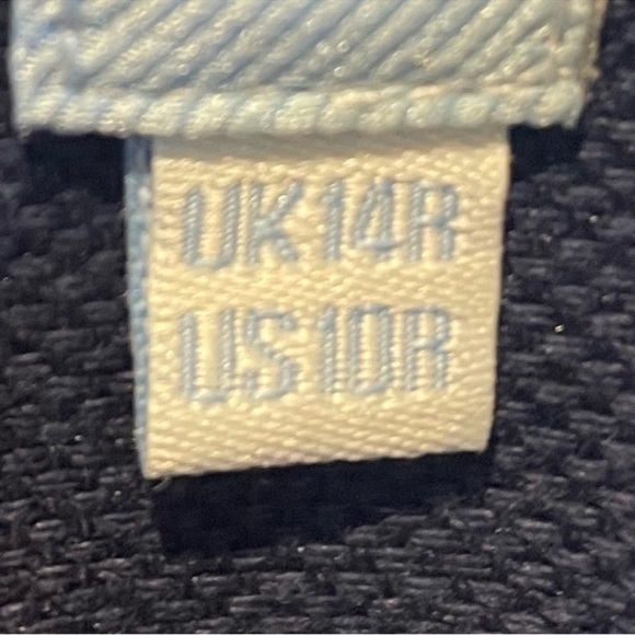 Boden blue long sleeve cotton flax blend casual collarless blazer jacket size 10 - Picture 9 of 13